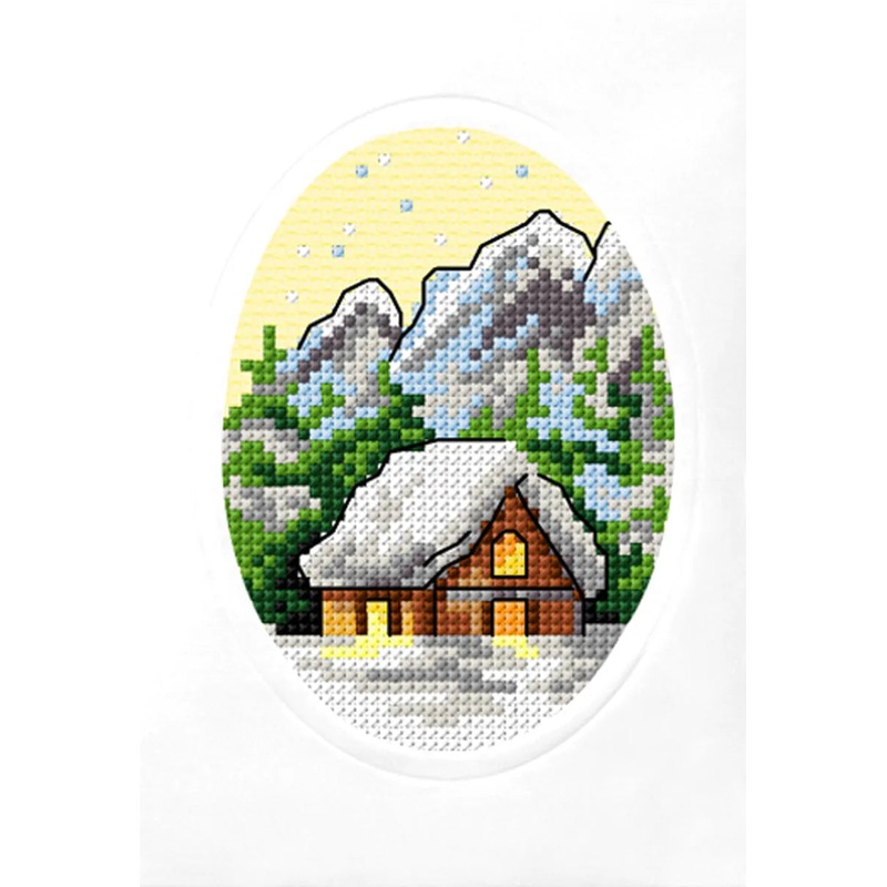 Complete counted cross stitch kit - greetings card Winter Landscape 6324