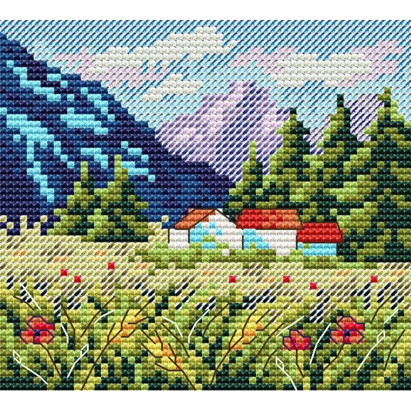 Mountain Landscape SM-614  Counted Cross Stitch Kit