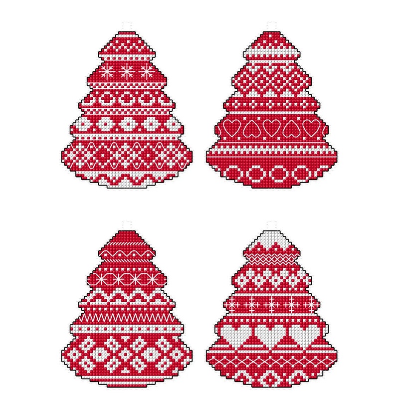 Scandinavian Christmas Trees 187CS Counted cross stitch kit with plastic canvas