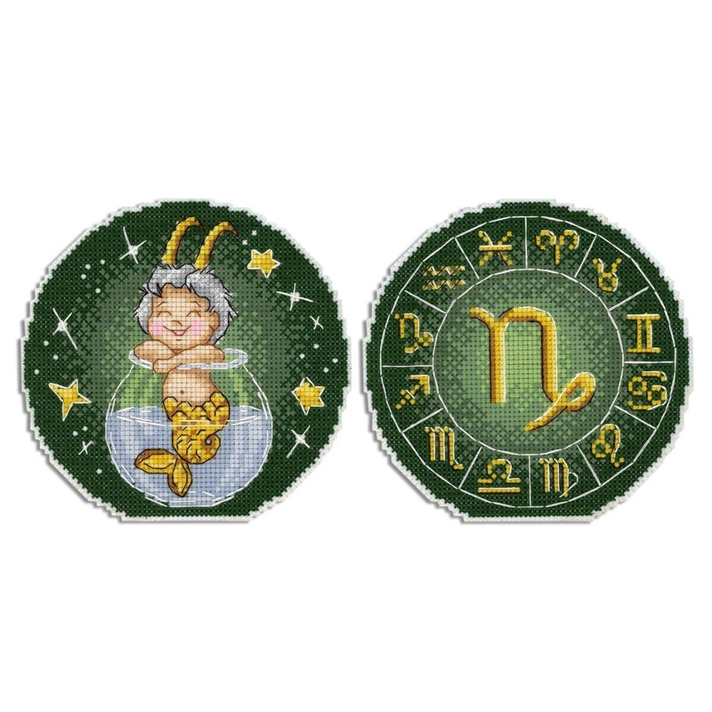 Zodiac Signs. Capricorn SR-704 Plastic Canvas Counted Cross Stitch Kit