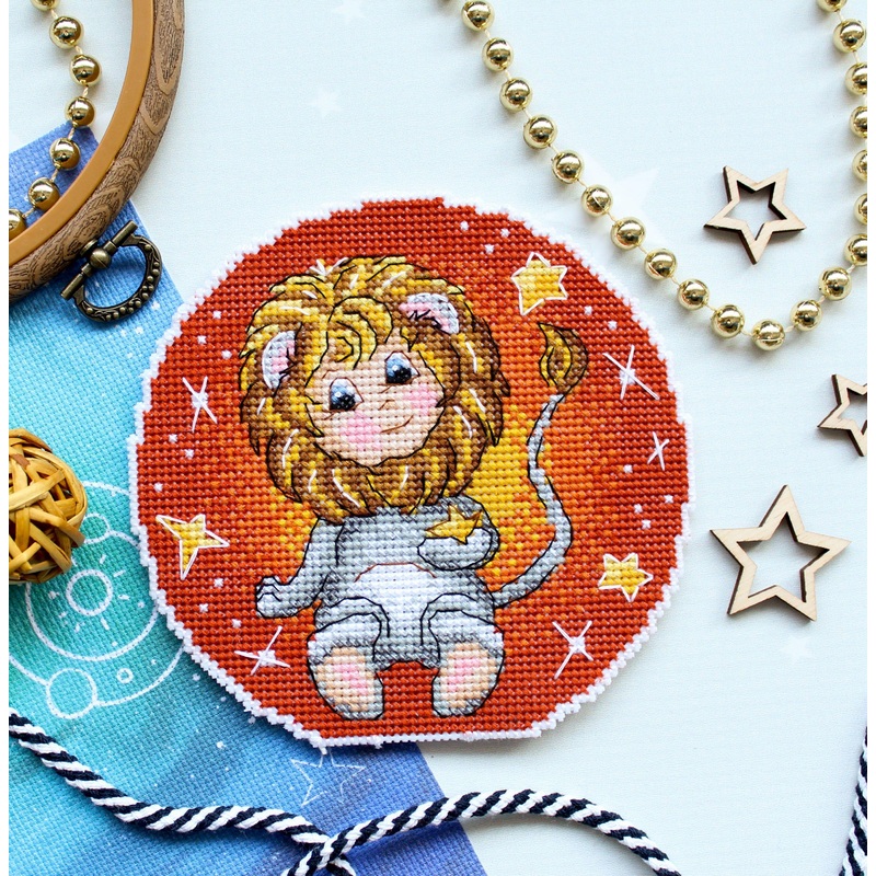Zodiac Signs. Leo SR-705 Plastic Canvas Counted Cross Stitch Kit