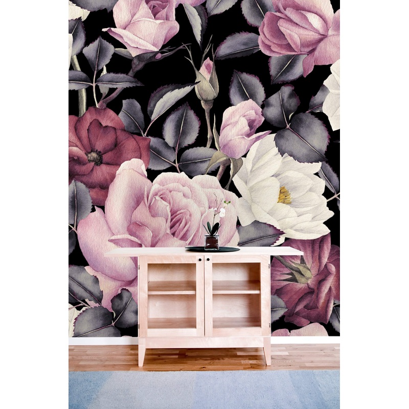 Blush Vintage Roses Wallpaper Mural