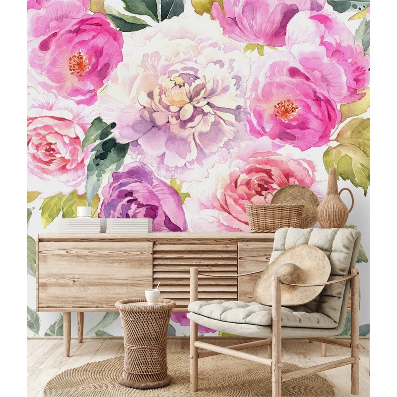 Drawing Pink Peonies Wallpaper