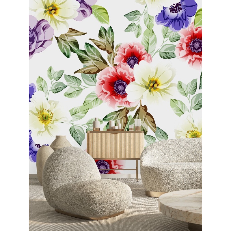 Red and Purple Floral Wallpaper