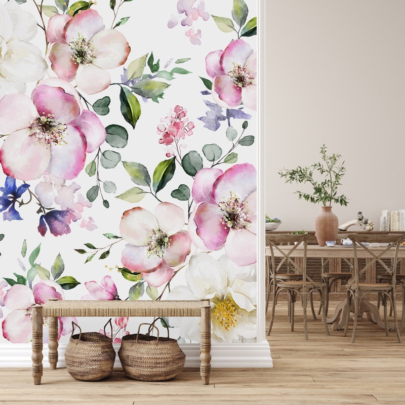 Stylish Modern Light Floral Wallpaper