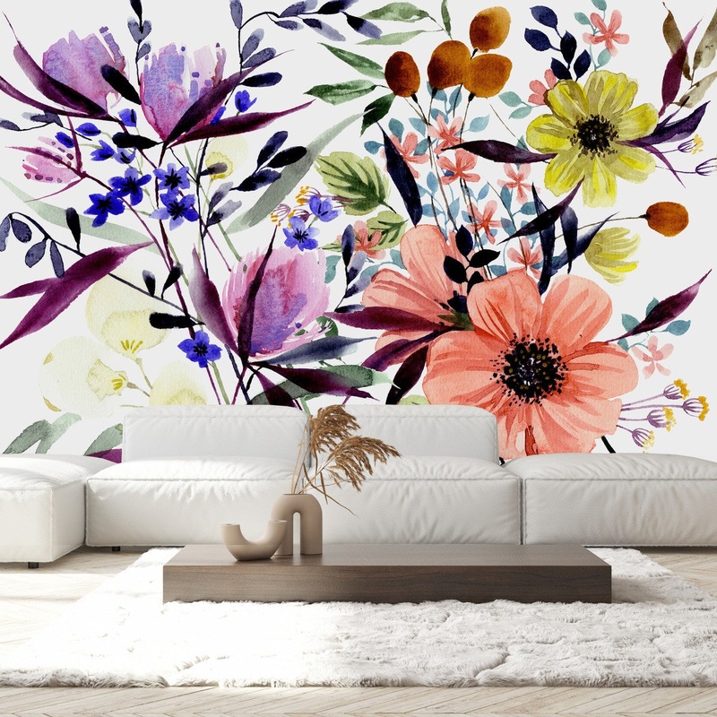 Stylish White Floral Wallpaper Smart
