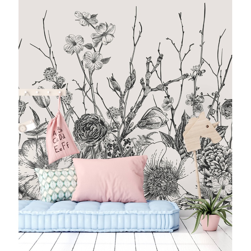 Vintage Floral Mix Wallpaper Mural