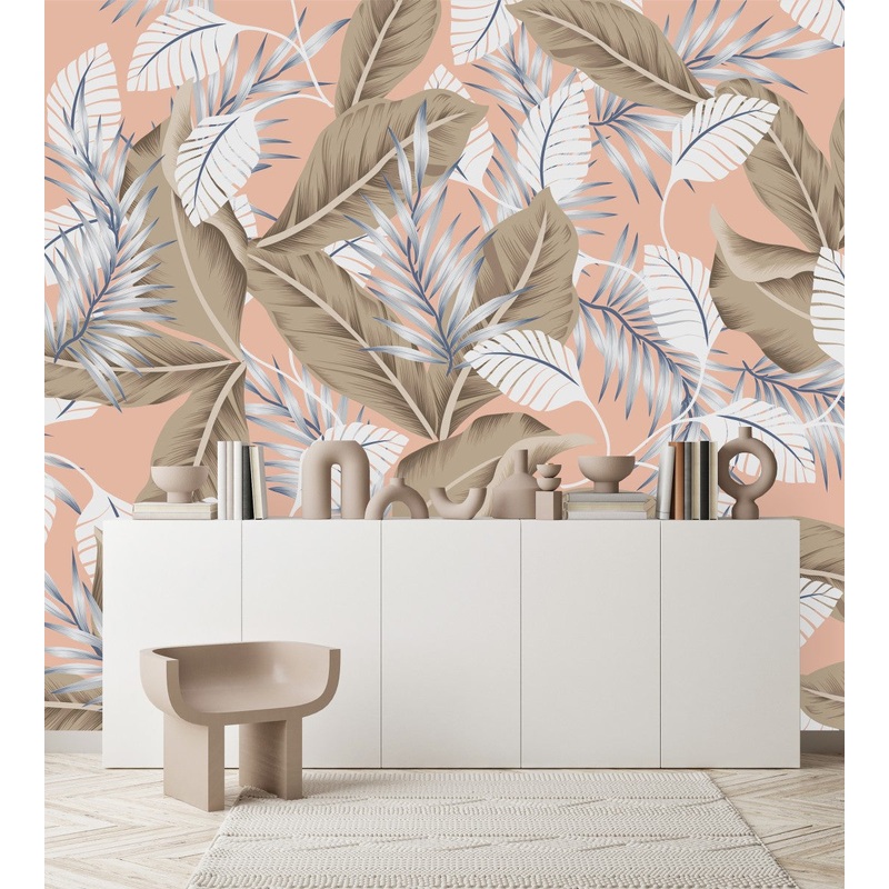 Voguish Modern Leaves Wallpaper