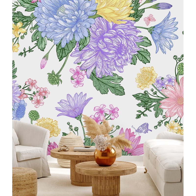 Voguish Spring Floral Wallpaper