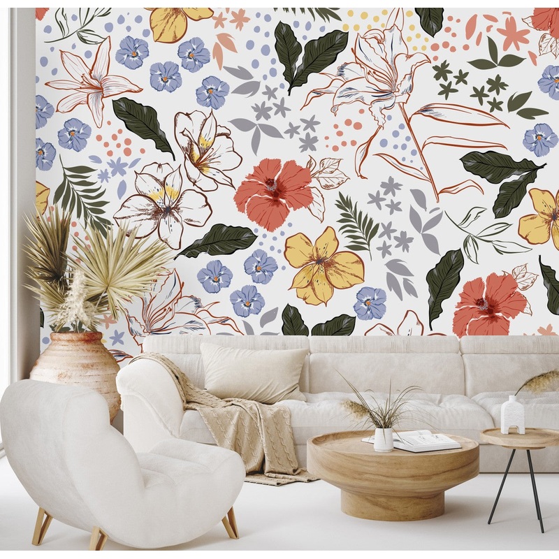 White Floral Wallpaper