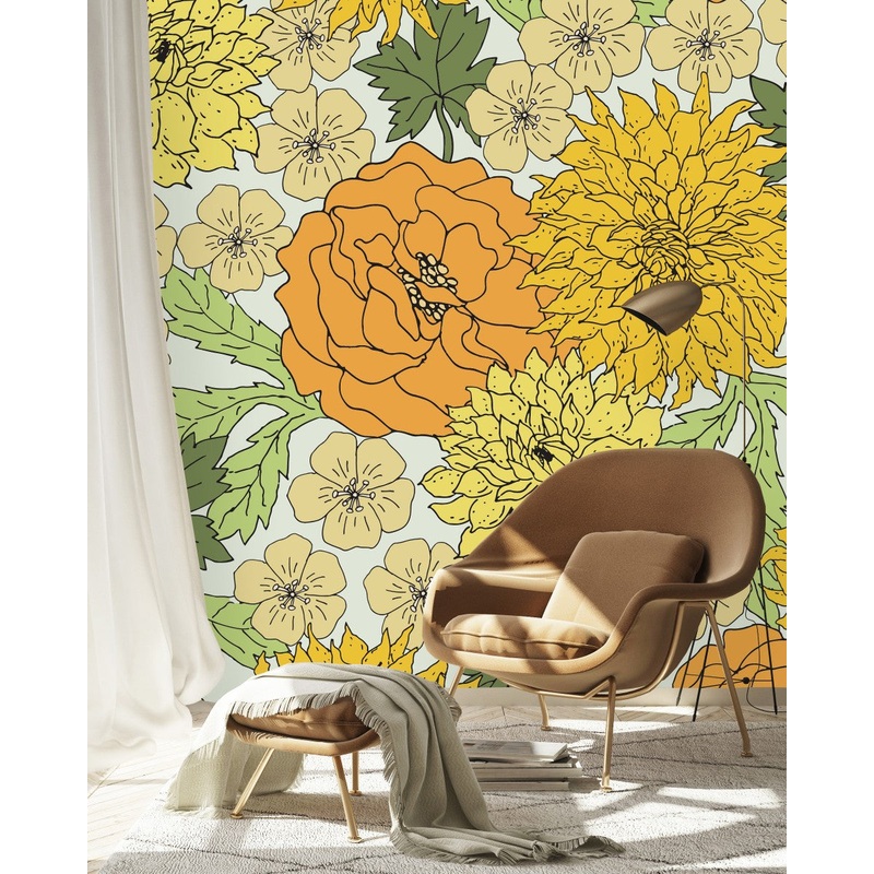 Yellow Floral Wallpaper