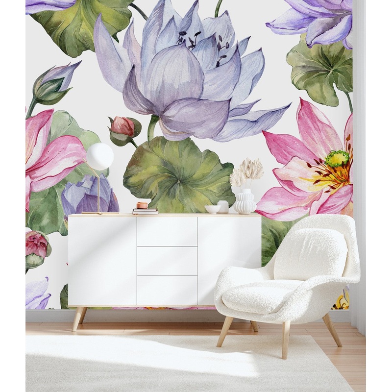 Elegant Large Flowers Wallpaper Tasteful