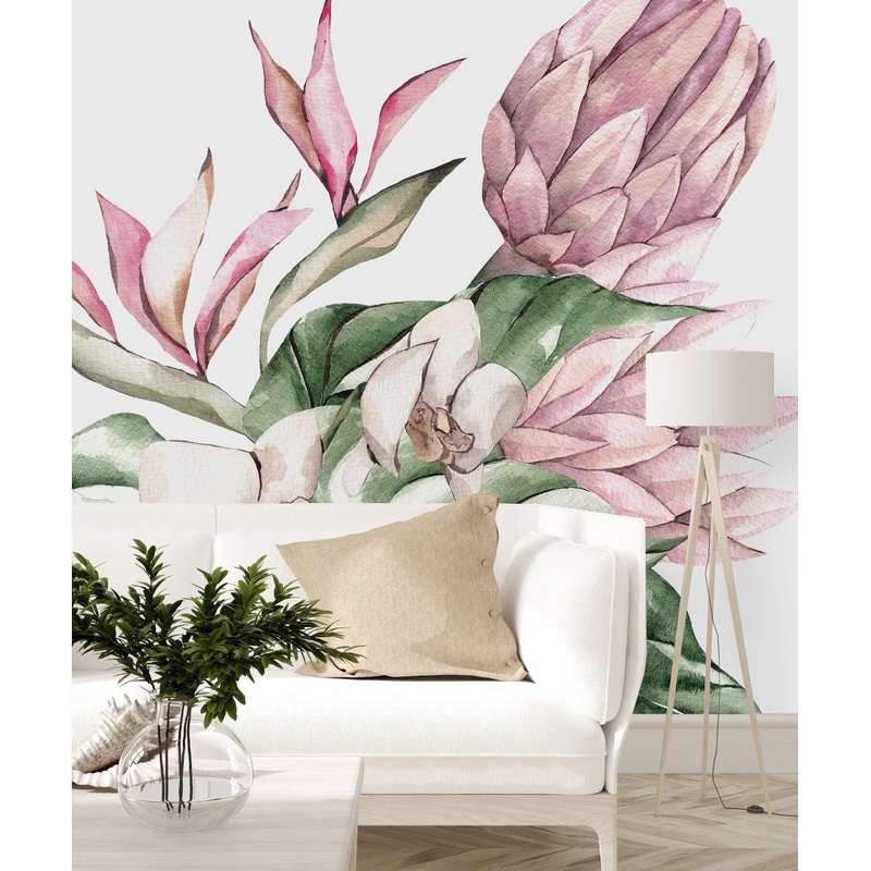 Fashionable Exotic Flowers Wallpaper Smart
