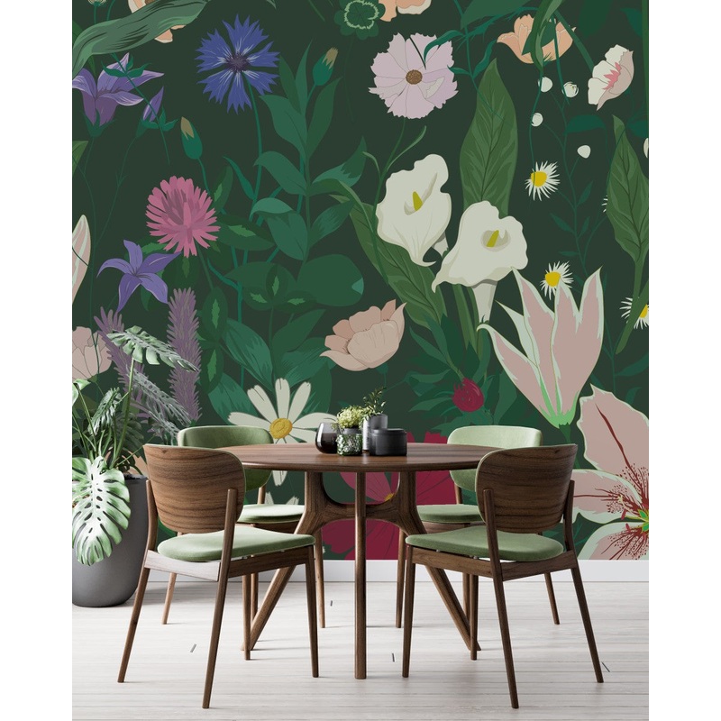 Green Floral Wallpaper