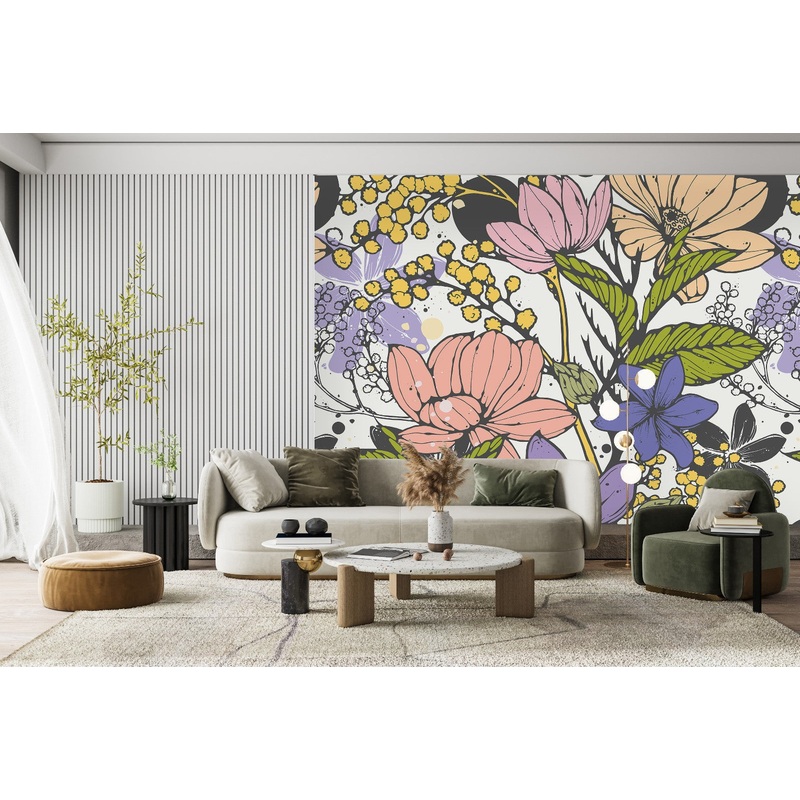 Large Flowers Wallpaper