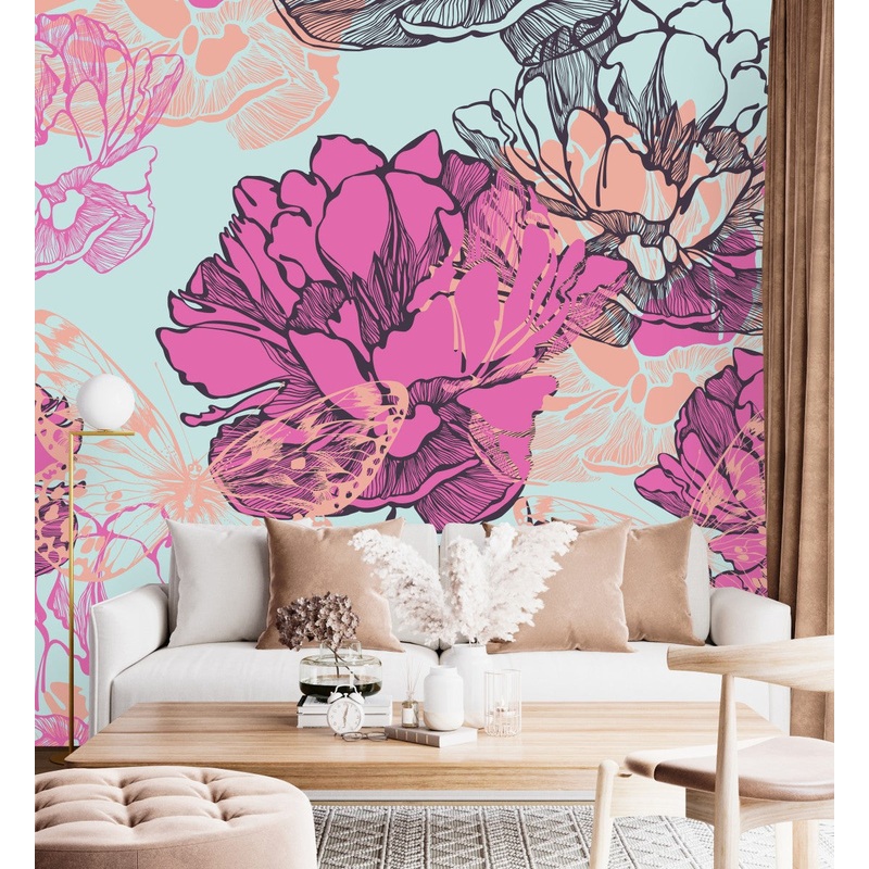 Large Peonies Wallpaper