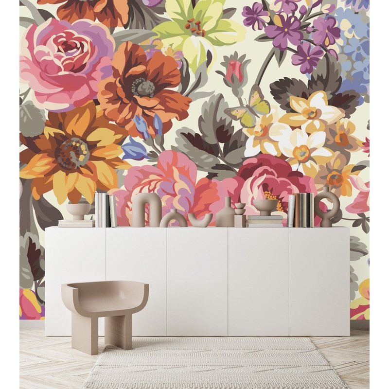 Modish Modern Floral Wallpaper