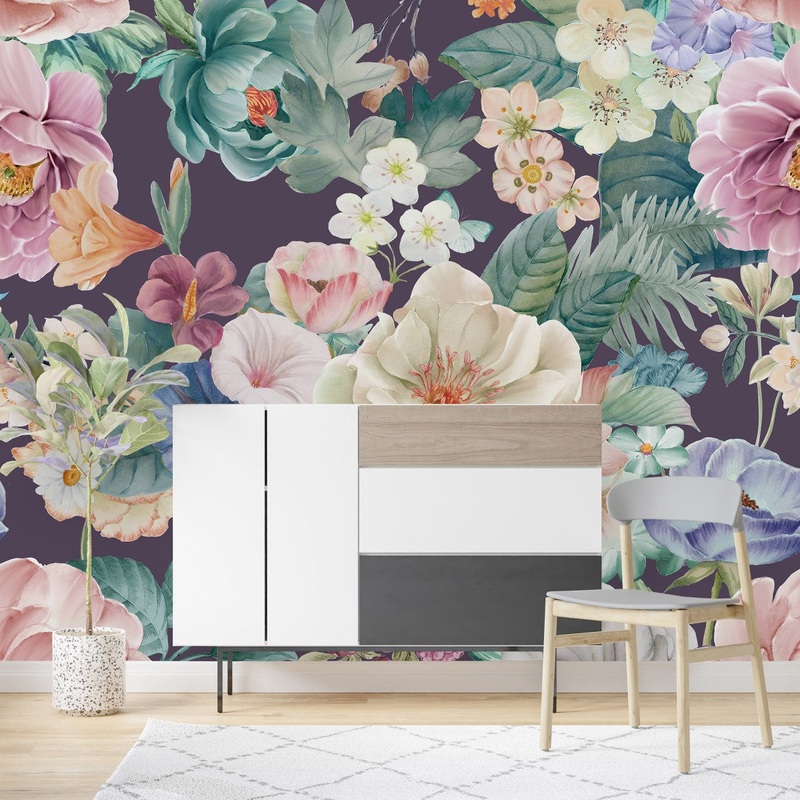 Multicolored Floral Wallpaper