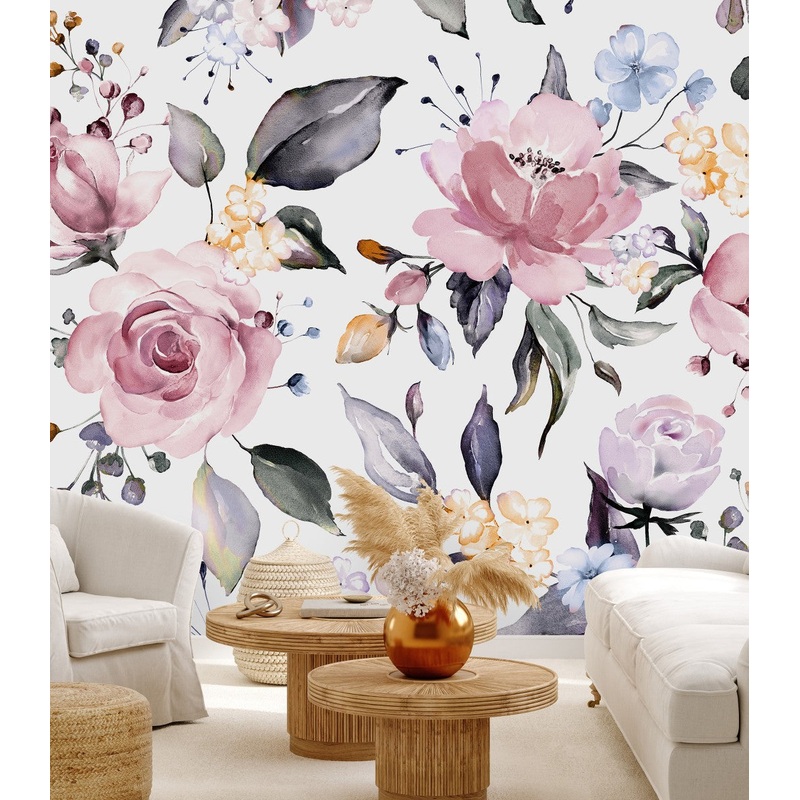 Pink Roses with Flowers Wallpaper