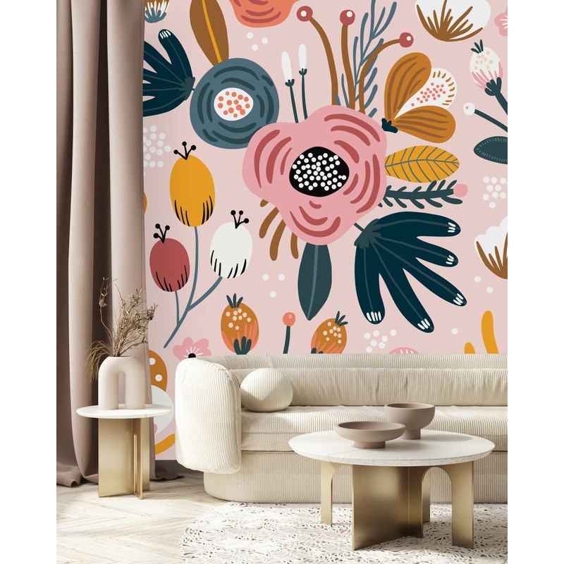 Stylish Pink Floral Wallpaper Chic