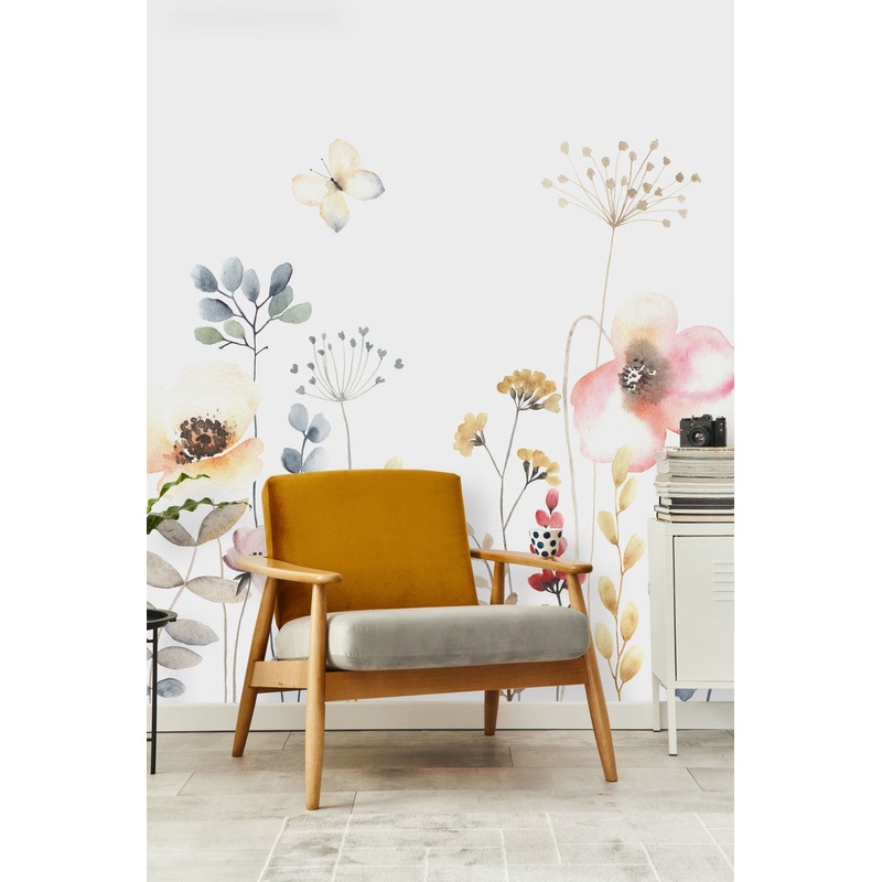 Stylish Watercolor Wildflowers Wallpaper Smart