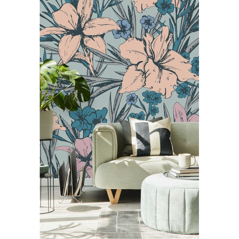 Voguish Floral Wallpaper Fashionable