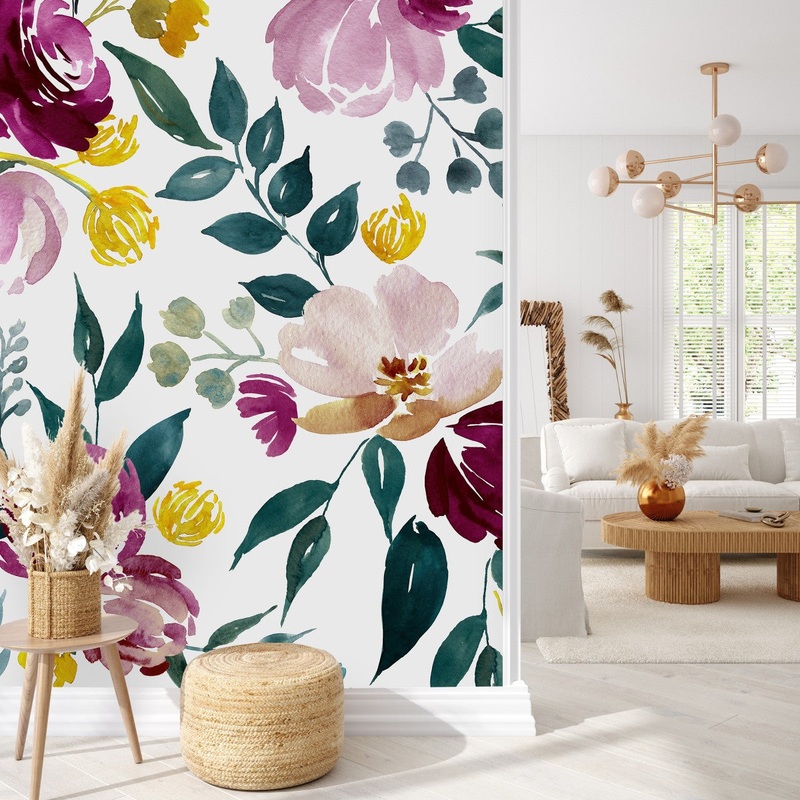 Voguish Modern Floral Wallpaper