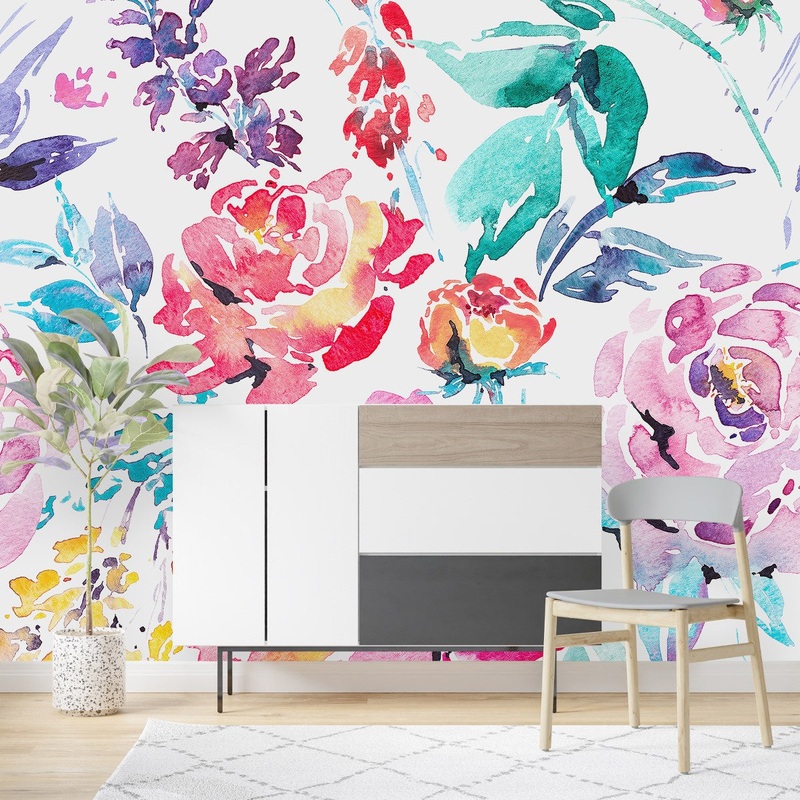 Water Colored Peonies Wallpaper