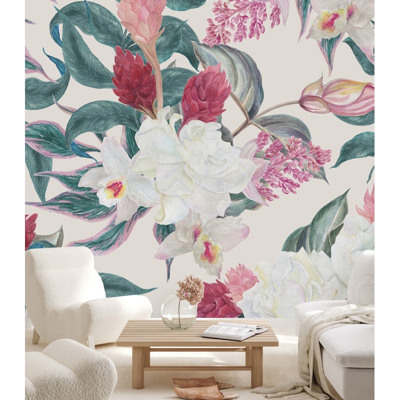 White and Pink Flowers Wallpaper