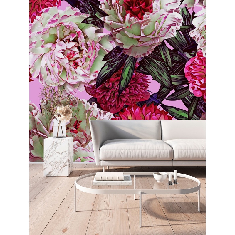 Pink and White Peonies Wallpaper