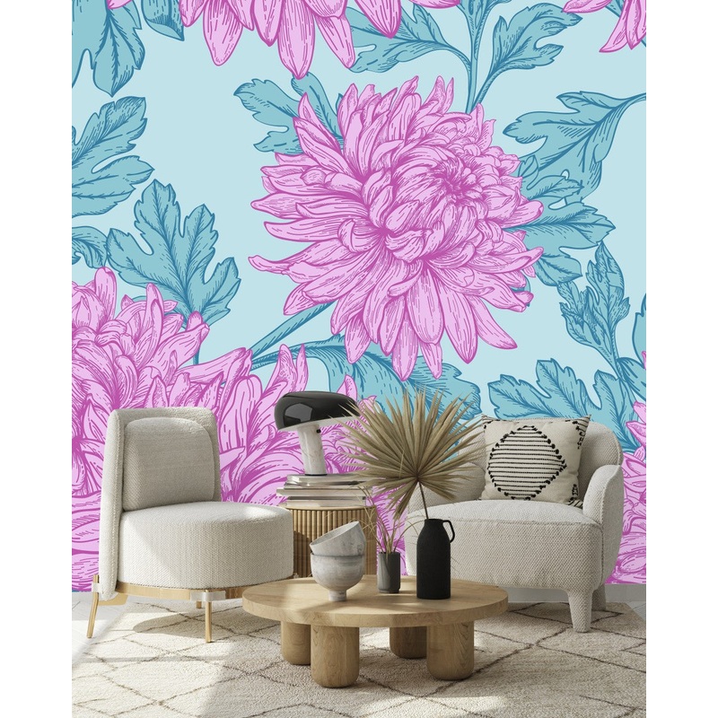 Pink Large Peonies Wallpaper