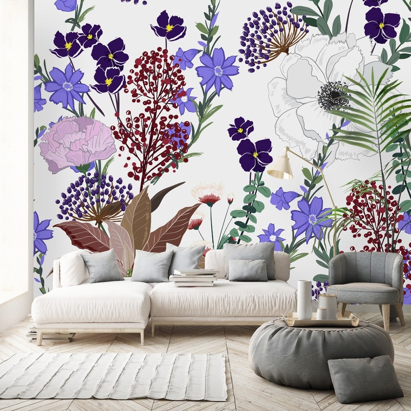 Purple Little Flowers Wallpaper