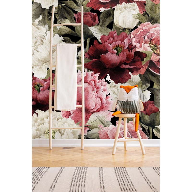 Vintage Giant Peonies Wallpaper Mural