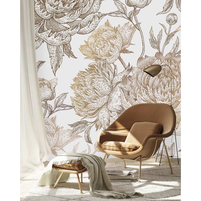 Vintage Peonies Wallpaper