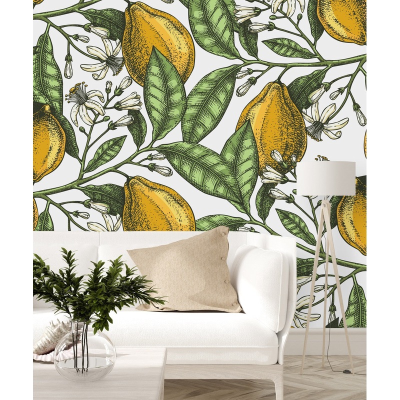 Voguish Lemons Wallpaper Tasteful