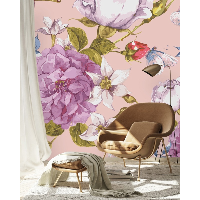 Voguish Modern Spring Flowers Wallpaper